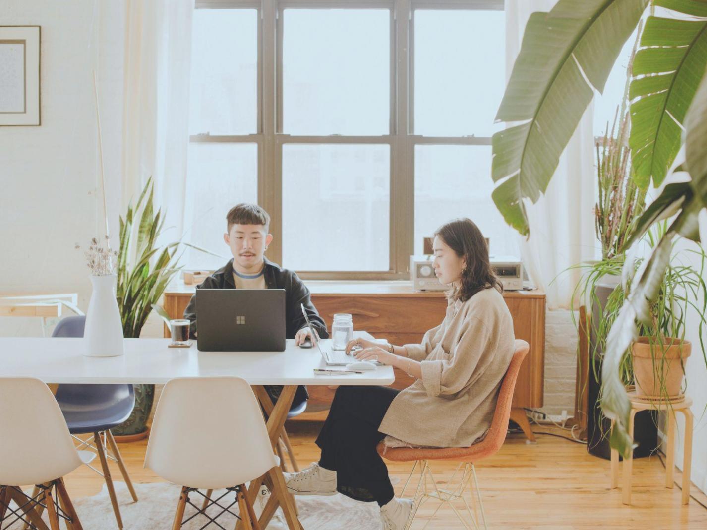 Financial planning workspace with documents and calculator